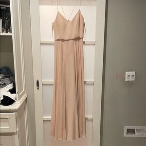 Jenny Yoo Collection Elegant Light Pink Spaghetti Strap Dress, Size 12 EUC